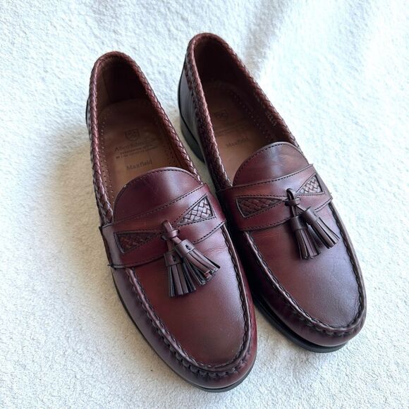 Allen Edmonds "Maxfield"‎ Men's 11 D Maroon Leather Dress Shoe Tassel Loafer - Picture 1 of 11